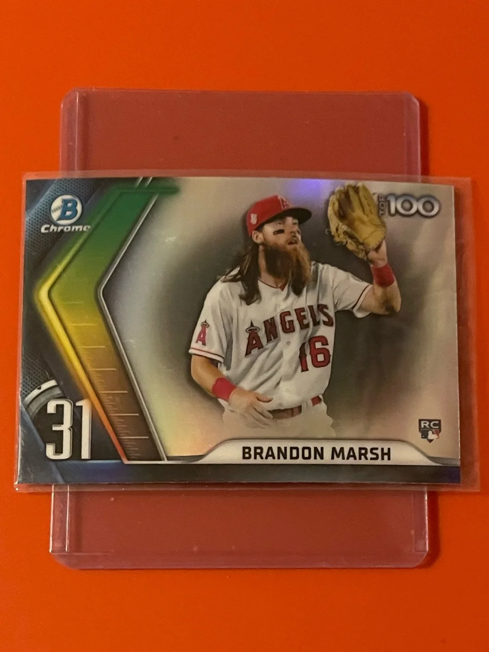 Brandon Marsh #BTP-31 2022 Bowman Chrome [Scouts’ Top 100] Baseball Trading Card